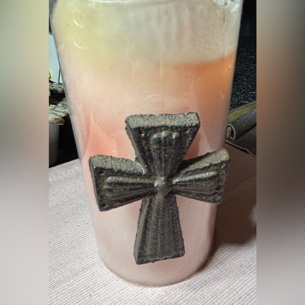 Elegant Cross Candle Decor Excellent Preloved Condition